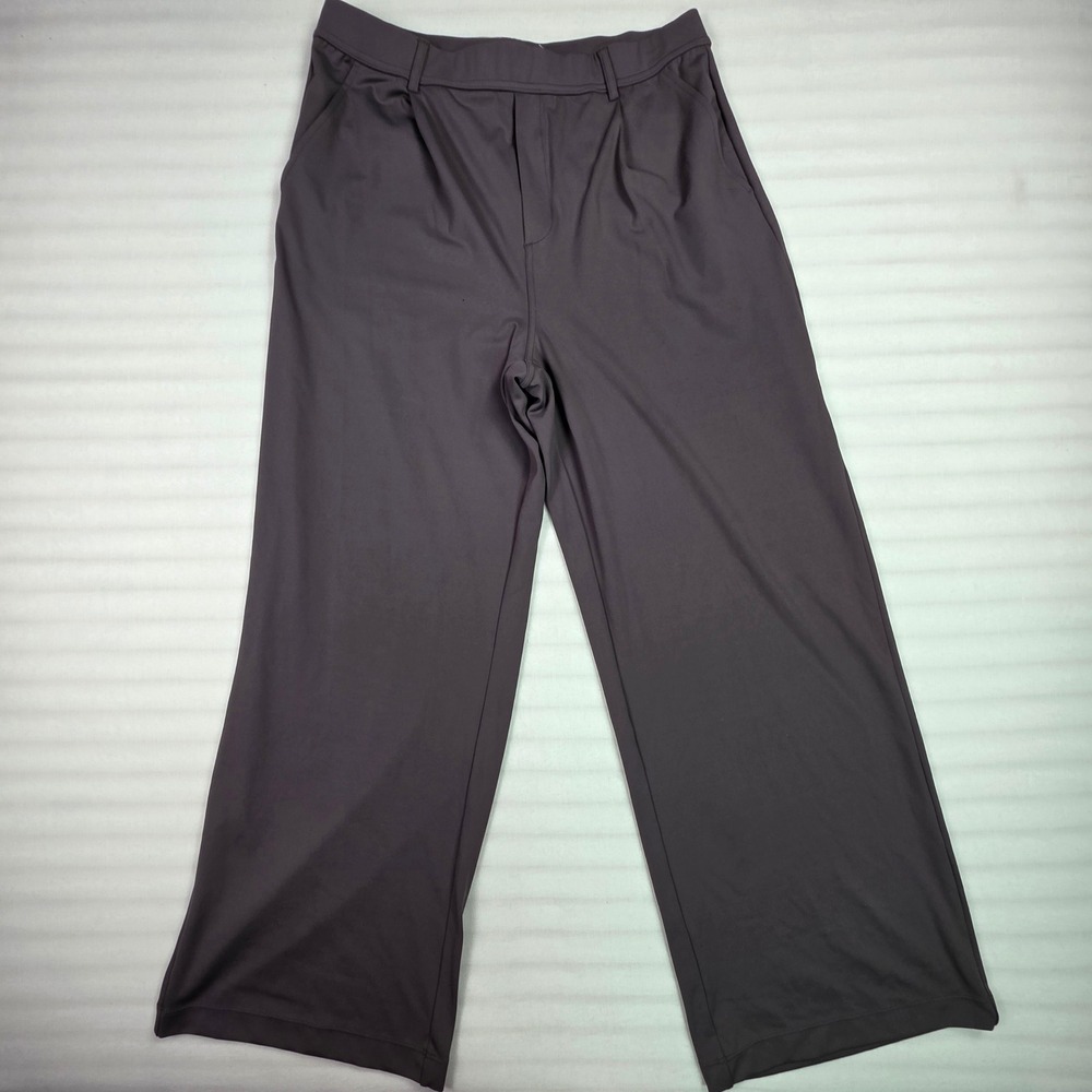 Halara Women Wide Leg High Waisted Trouser Pants Plum Purple Size L Regular